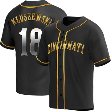 Ted Kluszewski Men's Replica Cincinnati Reds Black Golden Alternate Jersey