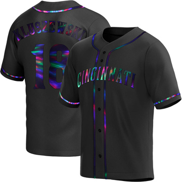 Ted Kluszewski Men's Replica Cincinnati Reds Black Holographic Alternate Jersey