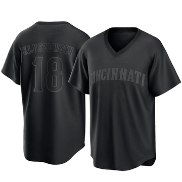 Ted Kluszewski Men's Replica Cincinnati Reds Black Pitch Fashion Jersey