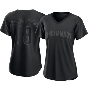 Ted Kluszewski Women's Authentic Cincinnati Reds Black Pitch Fashion Jersey