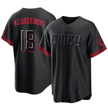 Ted Kluszewski Youth Replica Cincinnati Reds Black 2023 City Connect Jersey